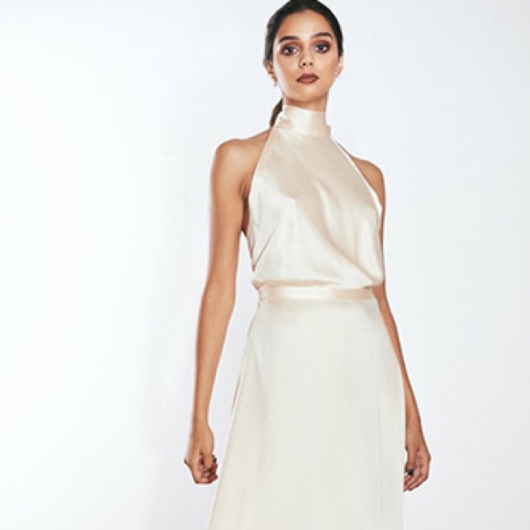 Nwt Valle & Vik Goddess Floor-Length Satin Gown